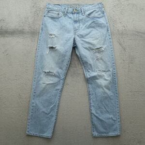 American Eagle Jeans Mens Size 31x30 Blue Relaxed Straight 100% Cotton Thrashed